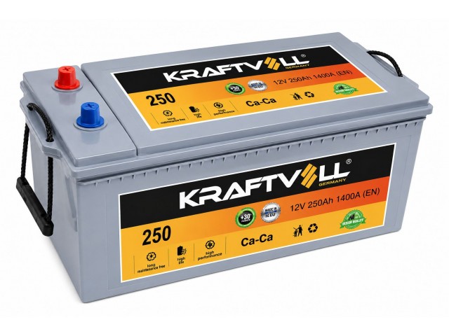 Kraftvoll 12V 250Ah 1400EN Start-Stop EFB Tam Kapalı Bakımsız Sulu Start&Servis Aküsü Kraftvoll 12V 250Ah 1400EN Start-Stop EFB Tam Kapalı Bakımsız Sulu Start&Servis Aküsü